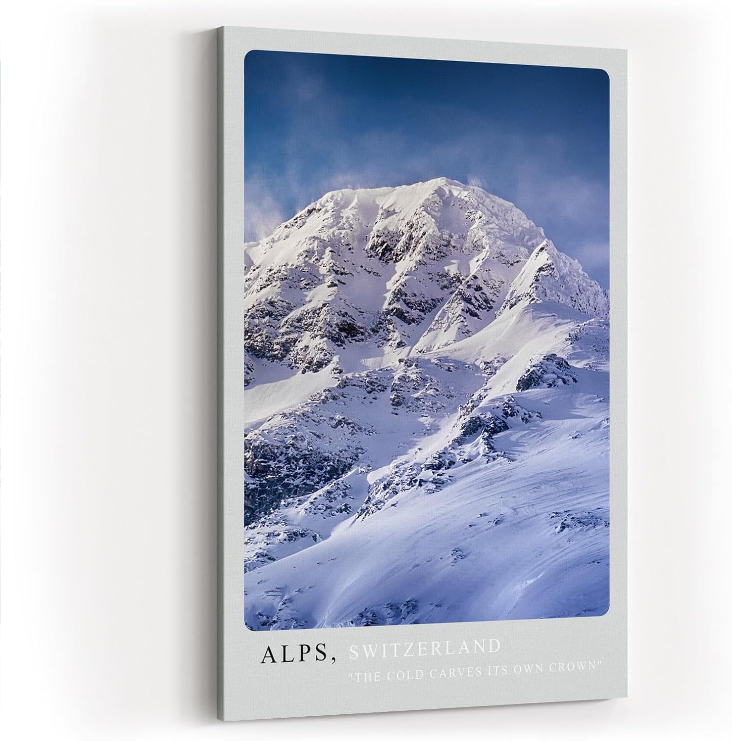 Paul Sinus Kunstdruck 40x60cm Alpenpanorama Schweiz verschneiter Berggipfel bei klarem Himmel
