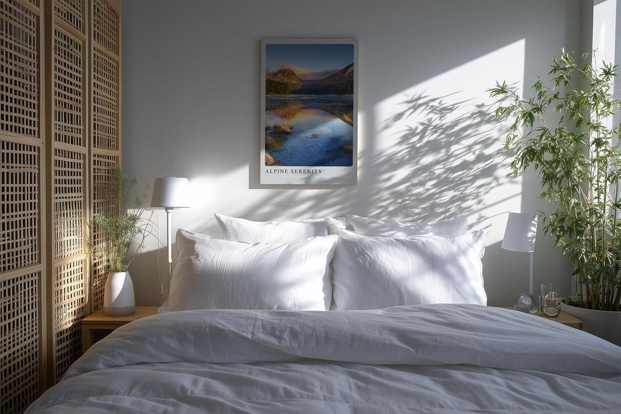 Paul Sinus Kunstdruck 40x60cm Alpine Serenity Bergsee Spiegelung Alpen Sonnenlicht Stille Naturidylle