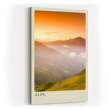 Paul Sinus Kunstdruck 40x60cm Alps – österreichisches Bergpanorama im goldenen Licht der Dämmerung