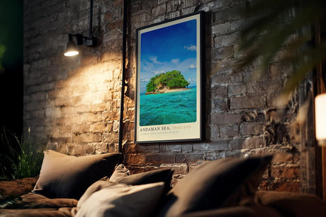 Paul Sinus Kunstdruck 40x60cm Andaman Sea Thailand tropische Insel im türkisblauen Meer unter blauem Himmel