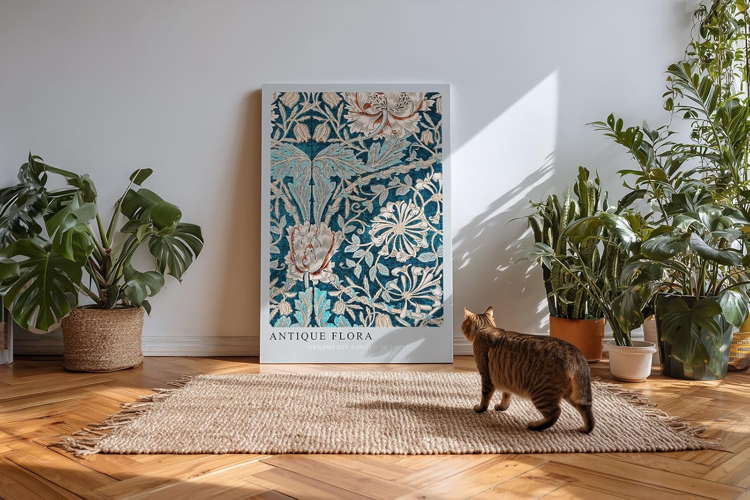 Paul Sinus Kunstdruck 40x60cm Antique Flora nostalgisches Blumenornament mit klassischem Charme und filigraner Struktur