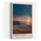 Paul Sinus Kunstdruck 40x60cm Atlantic Coast Portugal – Sonnenuntergang über atlantischer Bucht in dramatischem Licht