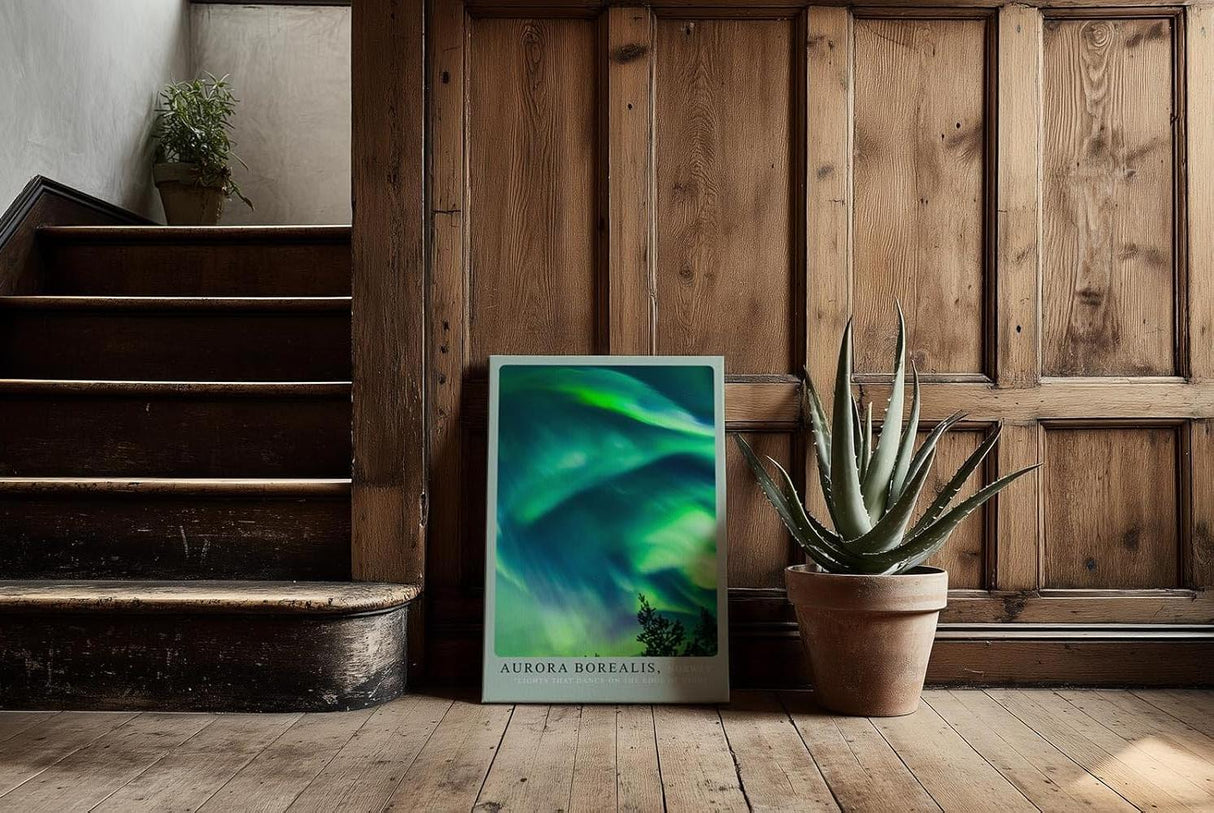 Paul Sinus Kunstdruck 40x60cm Aurora Borealis über Norwegen – Farben der Nacht am Himmel eingefangen