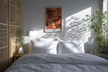 Paul Sinus Kunstdruck 40x60cm Autumn Arabesque herbstliche Blätterpracht in warmen Orange- und Brauntönen mit Ornamentstruktur