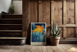 Paul Sinus Kunstdruck 40x60cm Autumn Drop Ahornblatt Wassertropfen Bokeh Makro Kunst Natur