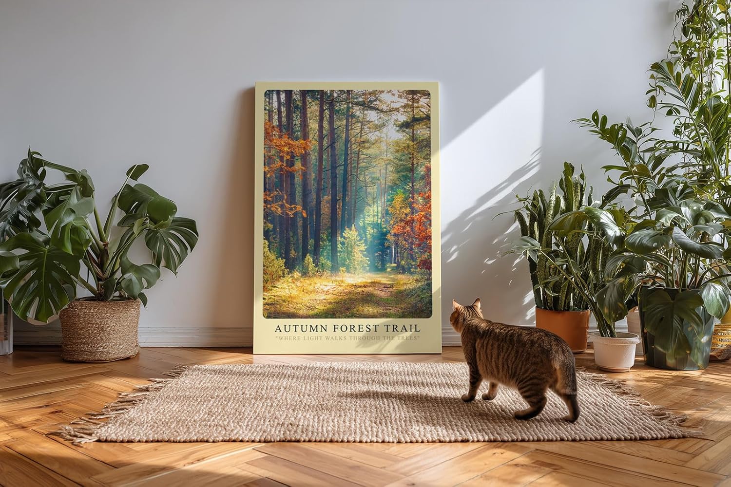 Paul Sinus Kunstdruck 40x60cm Autumn Forest Trail Wald Herbst Lichtstimmung Bäume Naturweg Farbenspiel
