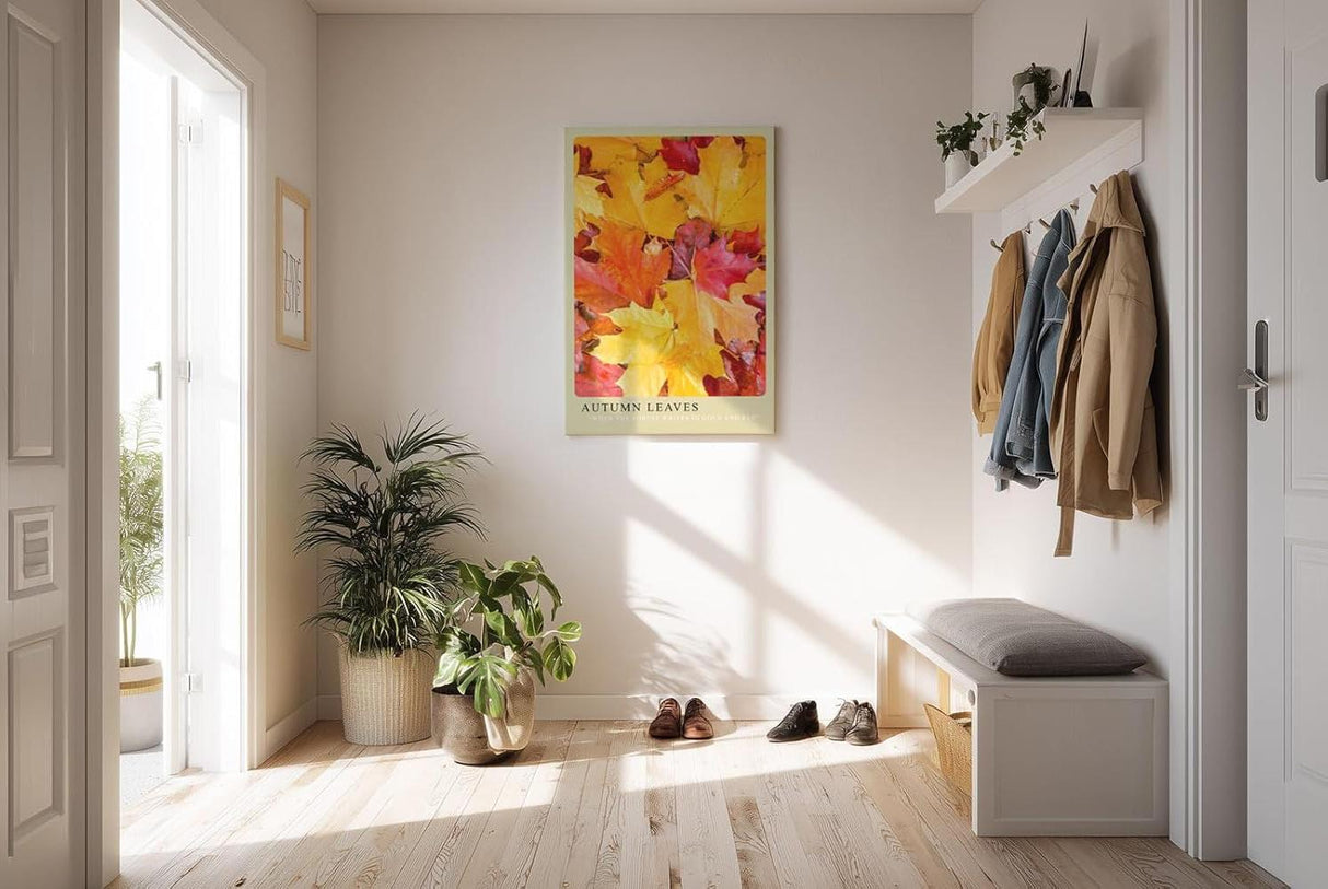 Paul Sinus Kunstdruck 40x60cm Autumn Leaves – leuchtende Herbstblätter in Gold, Rot und Orange