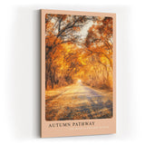 Paul Sinus Kunstdruck 40x60cm Autumn Pathway Herbstlicher Waldweg in Goldtönen The Road is Written in Gold