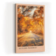 Paul Sinus Kunstdruck 40x60cm Autumn Pathway Herbstlicher Waldweg in Goldtönen The Road is Written in Gold