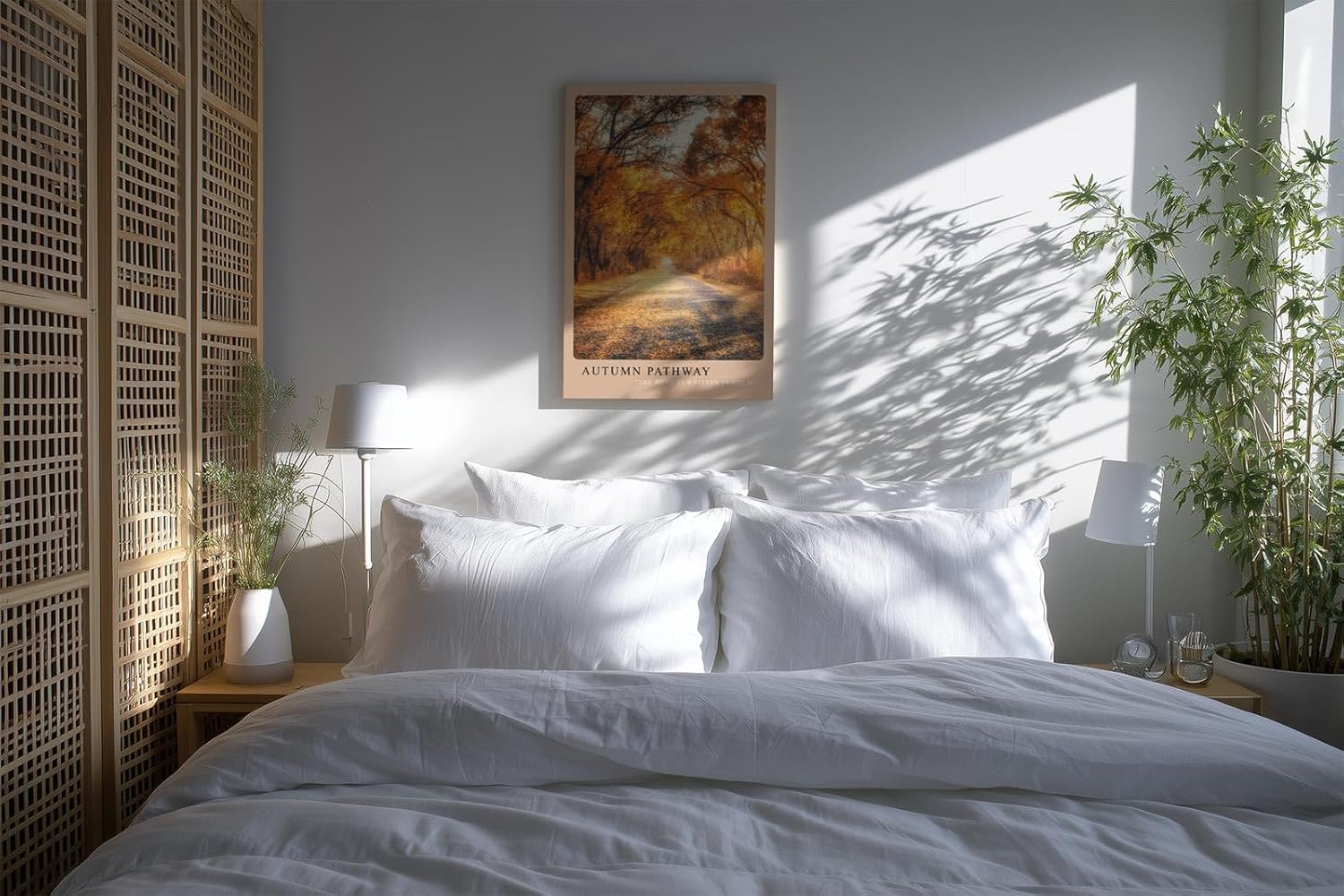 Paul Sinus Kunstdruck 40x60cm Autumn Pathway Herbstlicher Waldweg in Goldtönen The Road is Written in Gold