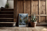 Paul Sinus Kunstdruck 40x60cm Autumn Valley – Herbstliches Flusstal mit buntem Wald und Nebelschwaden in den Bergen