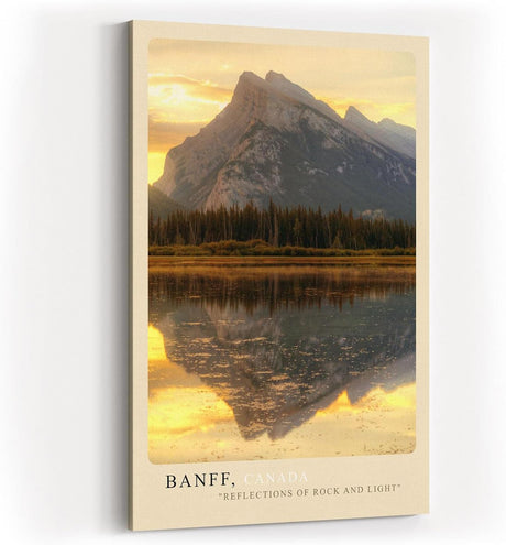 Paul Sinus Kunstdruck 40x60cm Banff Kanada See Berge Sonnenuntergang Spiegelung Natur Banff Canada