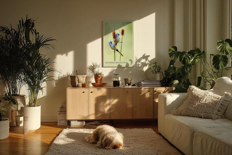 Paul Sinus Kunstdruck 40x60cm Bartmeisen auf Schilfrohr – natürliche Harmonie in zarter Komposition