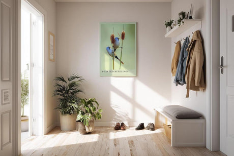 Paul Sinus Kunstdruck 40x60cm Bartmeisen auf Schilfrohr – natürliche Harmonie in zarter Komposition