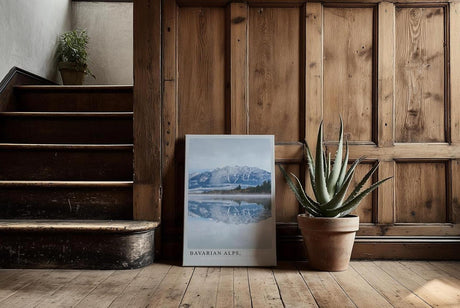 Paul Sinus Kunstdruck 40x60cm Bavarian Alps Germany Bergsee Spiegelung Alpen Natur Himmel Schnee