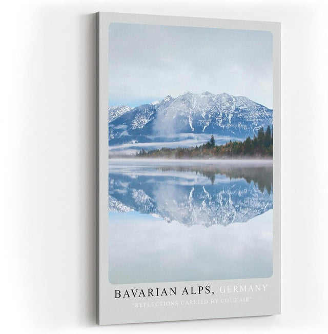 Paul Sinus Kunstdruck 40x60cm Bavarian Alps Germany Bergsee Spiegelung Alpen Natur Himmel Schnee