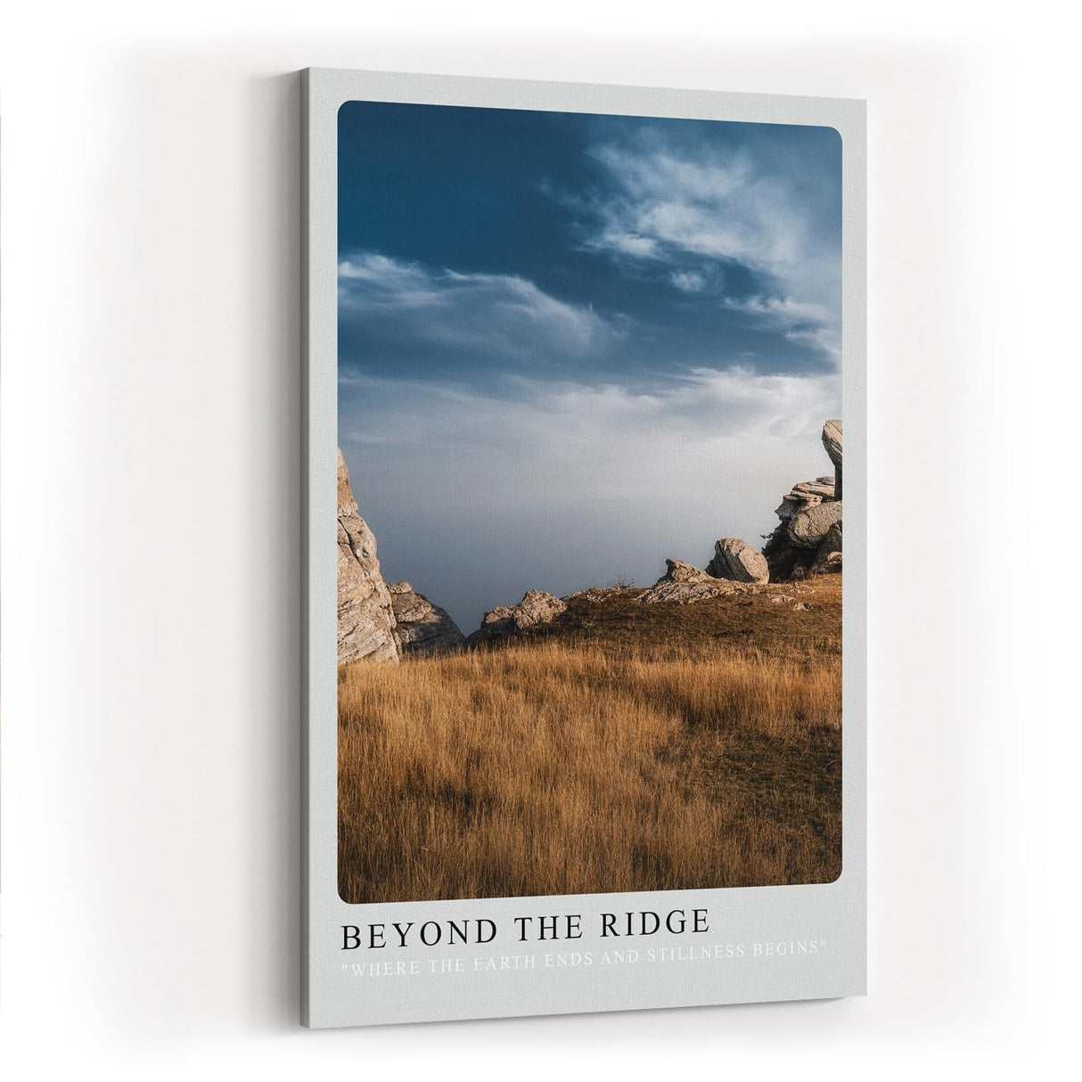 Paul Sinus Kunstdruck 40x60cm Beyond the Ridge mit felsiger Hochebene und weitem Himmel