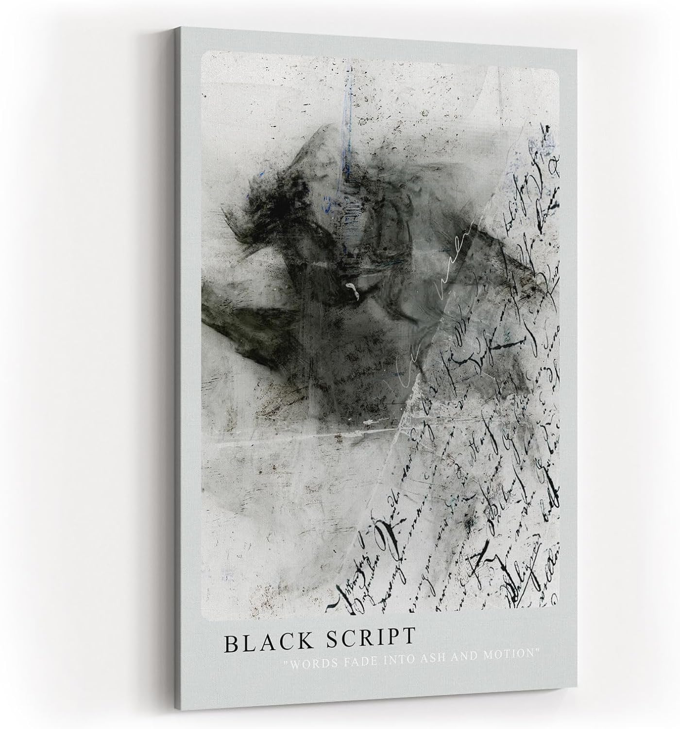 Paul Sinus Kunstdruck 40x60cm Black Script Schrift Asche Grau Text Kunst Worte Bewegung