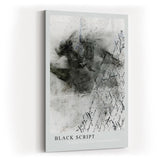 Paul Sinus Kunstdruck 40x60cm Black Script Schrift Asche Grau Text Kunst Worte Bewegung