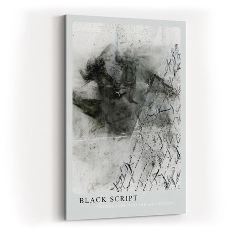 Paul Sinus Kunstdruck 40x60cm Black Script Schrift Asche Grau Text Kunst Worte Bewegung