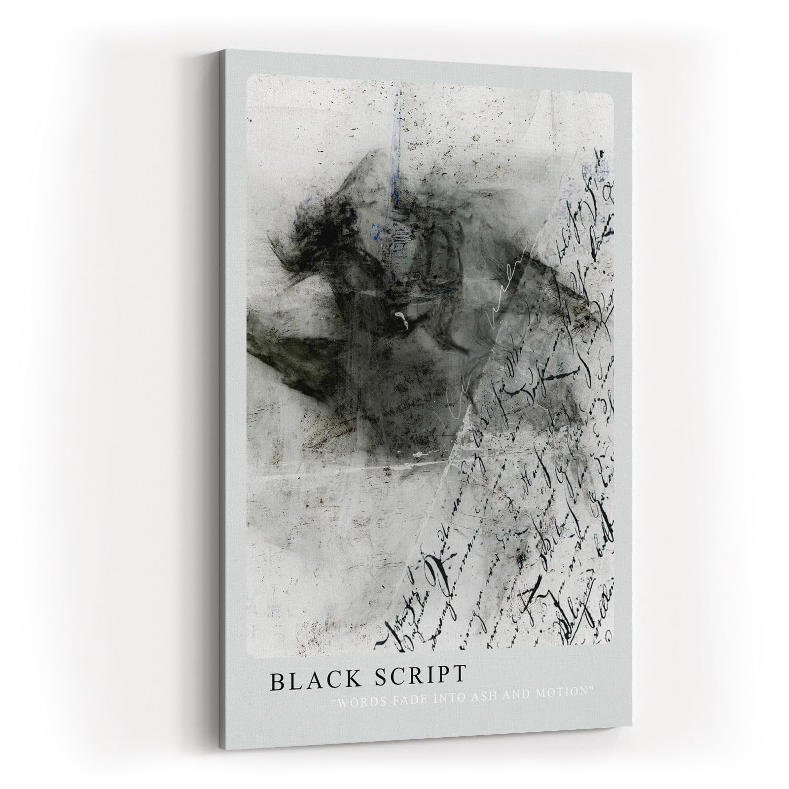 Paul Sinus Kunstdruck 40x60cm Black Script Schrift Asche Grau Text Kunst Worte Bewegung