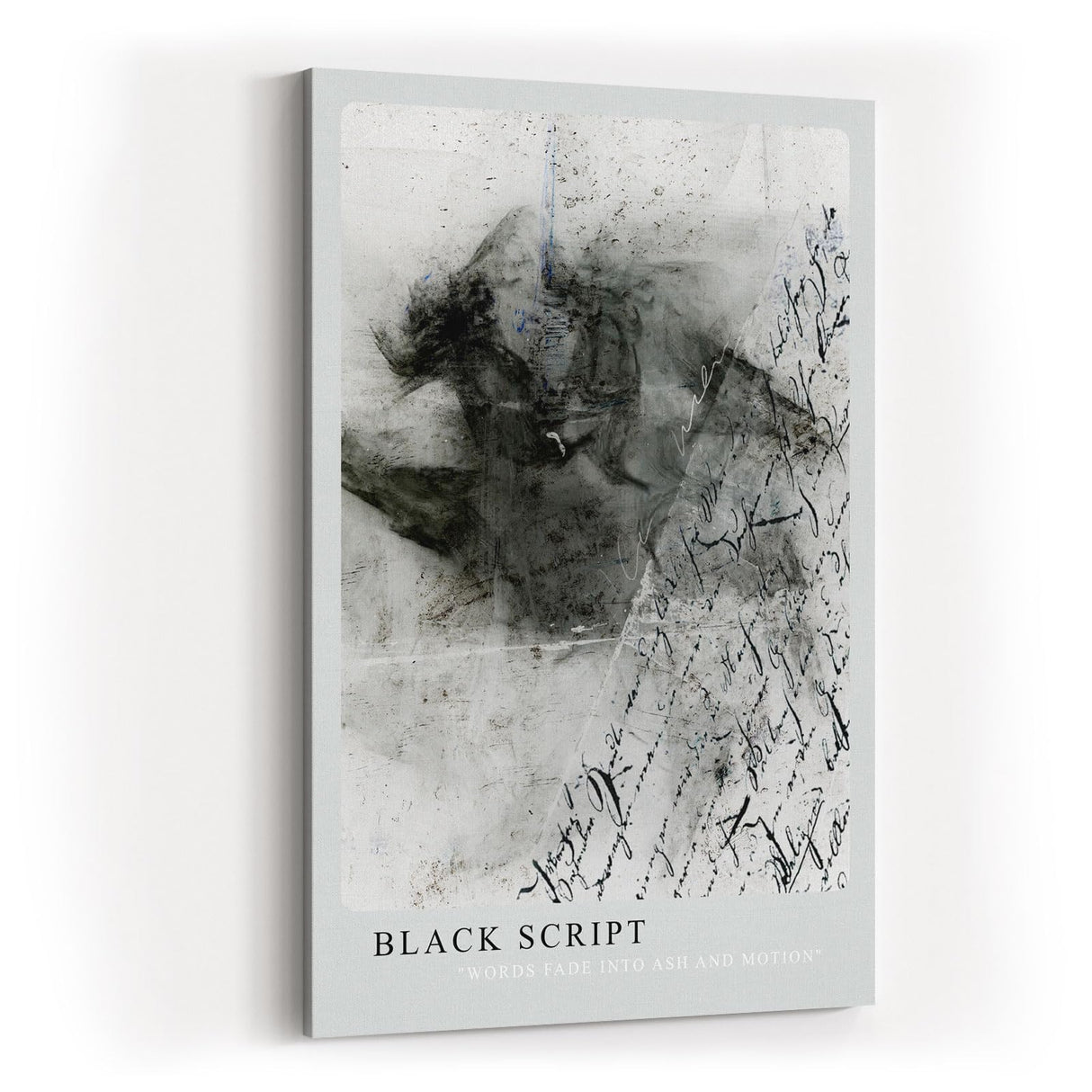 Paul Sinus Kunstdruck 40x60cm Black Script Schrift Asche Grau Text Kunst Worte Bewegung