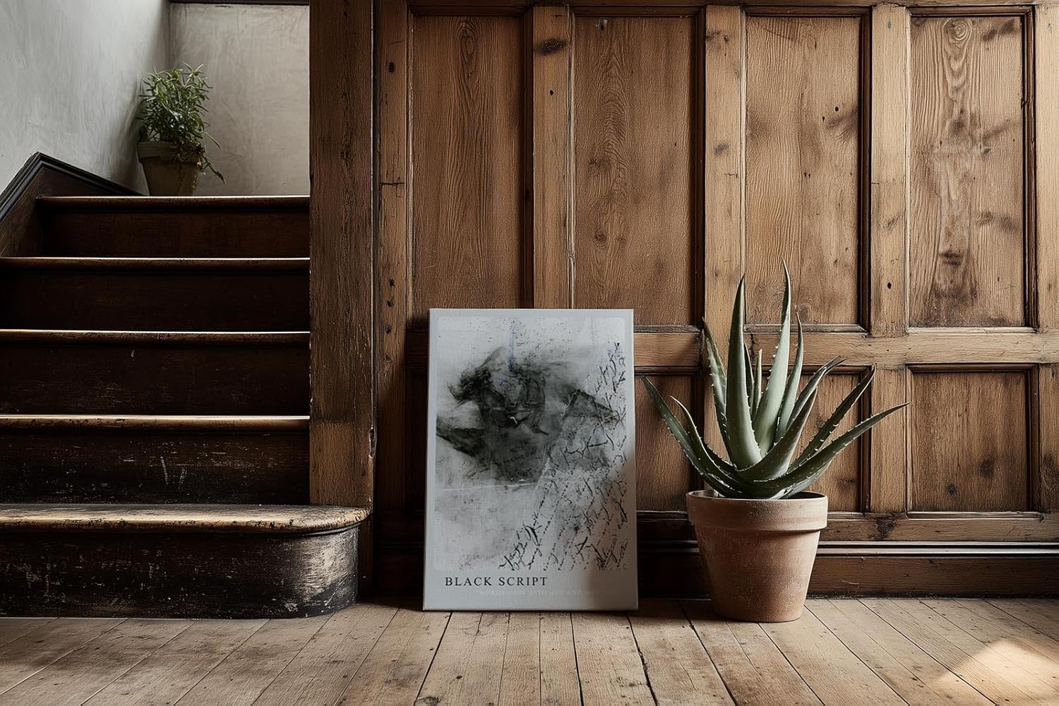 Paul Sinus Kunstdruck 40x60cm Black Script Schrift Asche Grau Text Kunst Worte Bewegung