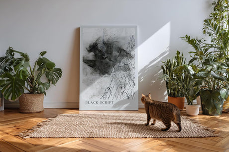 Paul Sinus Kunstdruck 40x60cm Black Script Schrift Asche Grau Text Kunst Worte Bewegung