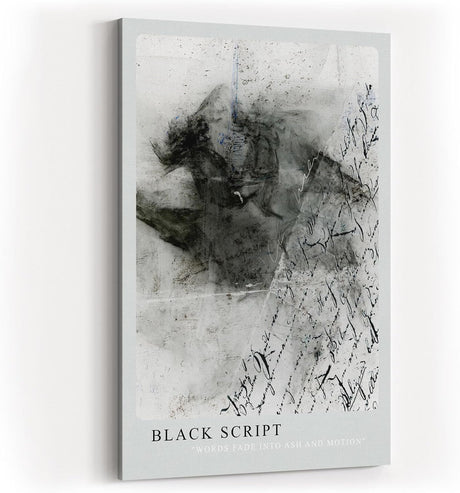 Paul Sinus Kunstdruck 40x60cm Black Script Schrift Asche Grau Text Kunst Worte Bewegung