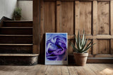 Paul Sinus Kunstdruck 40x60cm Blume Makro Blau Lila Rose Dunkelheit Lichtspiel Midnight Bloom