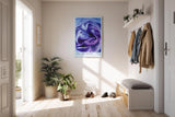 Paul Sinus Kunstdruck 40x60cm Blume Makro Blau Lila Rose Dunkelheit Lichtspiel Midnight Bloom