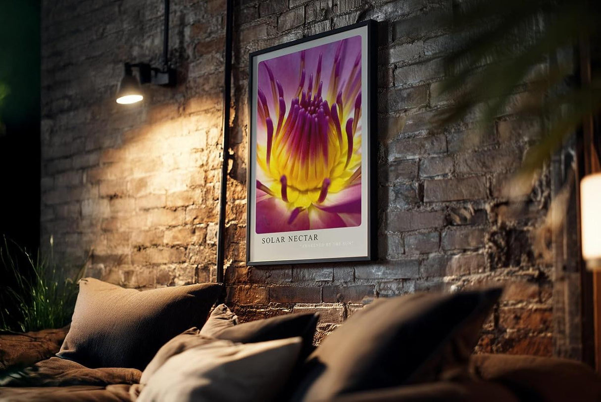 Paul Sinus Kunstdruck 40x60cm Blume Makro Gelb Pink Lila Lotus Blüte Solar Nectar