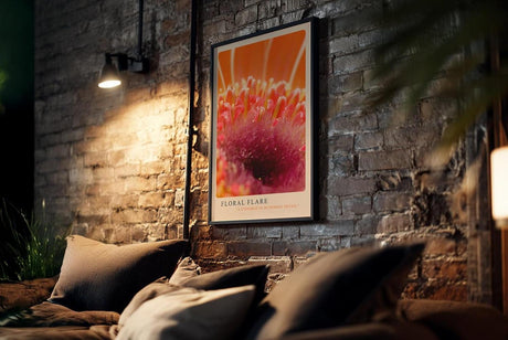 Paul Sinus Kunstdruck 40x60cm Blume Makro orange pink Nahaufnahme Detail Floral Flare
