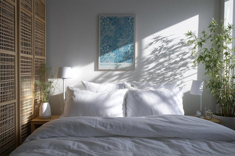 Paul Sinus Kunstdruck 40x60cm Botanical Blue florales Ornament in Blau und Weiß für stilvolle Räume