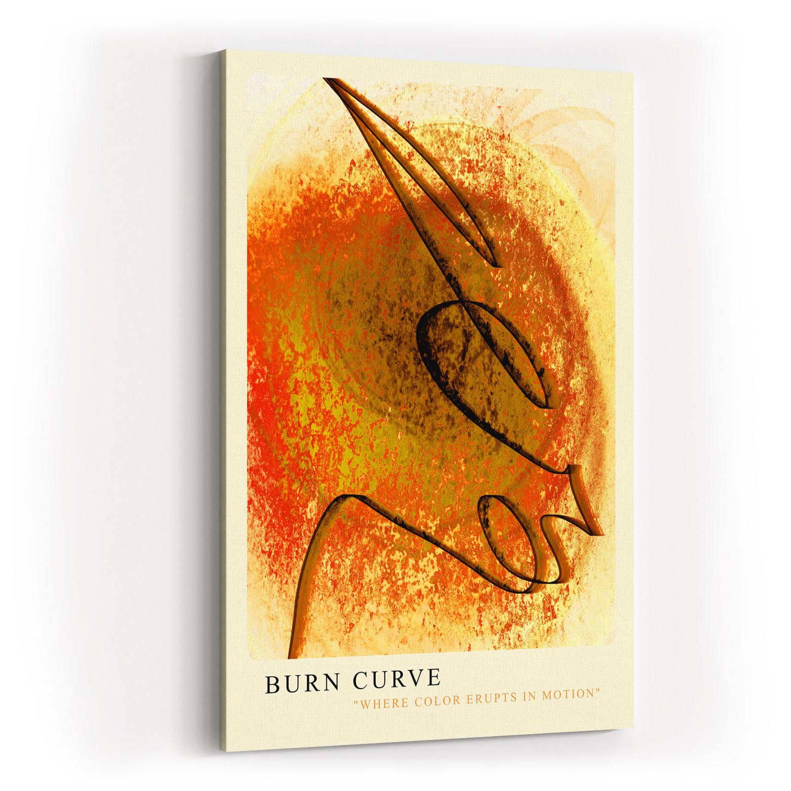 Paul Sinus Kunstdruck 40x60cm Burn Curve Rot Gelb Linie Feuer Dynamik Ausdruck Bewegung