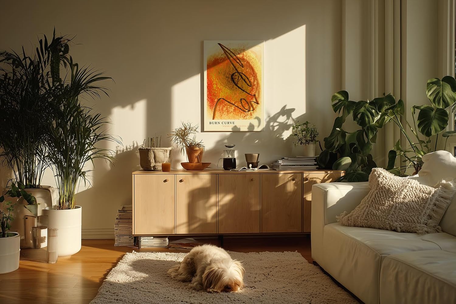 Paul Sinus Kunstdruck 40x60cm Burn Curve Rot Gelb Linie Feuer Dynamik Ausdruck Bewegung