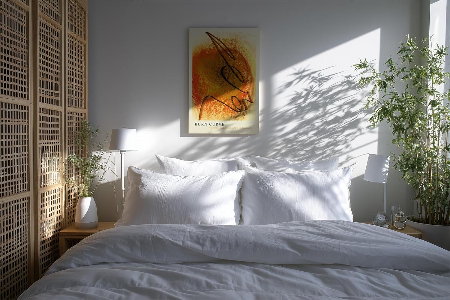 Paul Sinus Kunstdruck 40x60cm Burn Curve Rot Gelb Linie Feuer Dynamik Ausdruck Bewegung