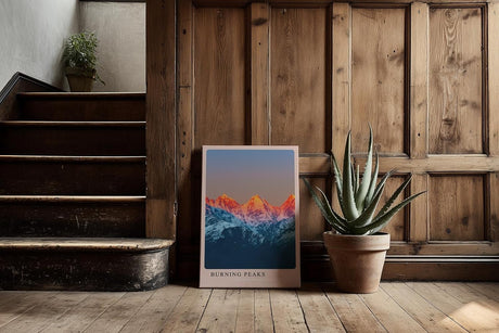 Paul Sinus Kunstdruck 40x60cm Burning Peaks leuchtende Berggipfel bei Sonnenaufgang mit Schneebedeckung