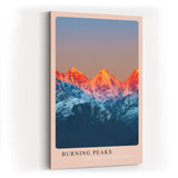 Paul Sinus Kunstdruck 40x60cm Burning Peaks leuchtende Berggipfel bei Sonnenaufgang mit Schneebedeckung
