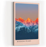 Paul Sinus Kunstdruck 40x60cm Burning Peaks leuchtende Berggipfel bei Sonnenaufgang mit Schneebedeckung