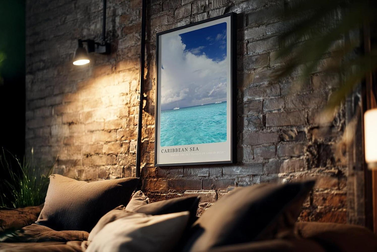 Paul Sinus Kunstdruck 40x60cm Caribbean Sea – türkisblaues Meer unter dramatischem Himmel