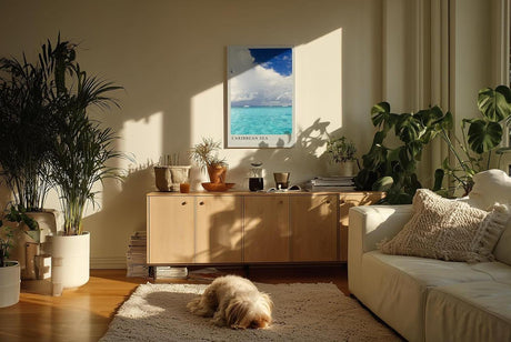 Paul Sinus Kunstdruck 40x60cm Caribbean Sea – türkisblaues Meer unter dramatischem Himmel