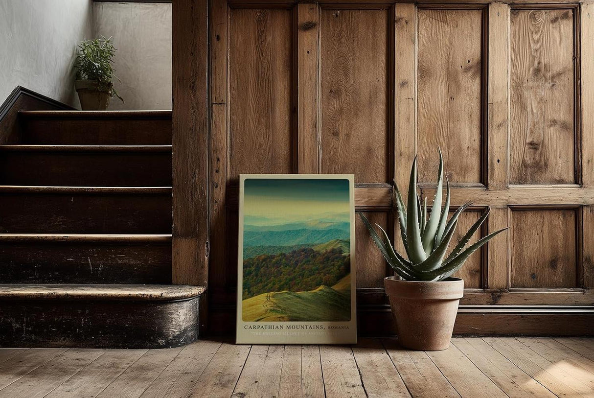 Paul Sinus Kunstdruck 40x60cm Carpathian Mountains mit sanften Hügeln in Rumänien