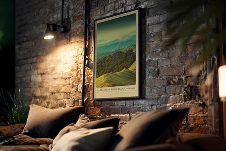 Paul Sinus Kunstdruck 40x60cm Carpathian Mountains mit sanften Hügeln in Rumänien
