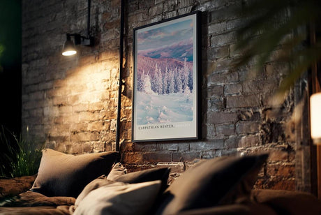 Paul Sinus Kunstdruck 40x60cm Carpathian Winter Romania Winterlandschaft Schnee Bäume Pastell