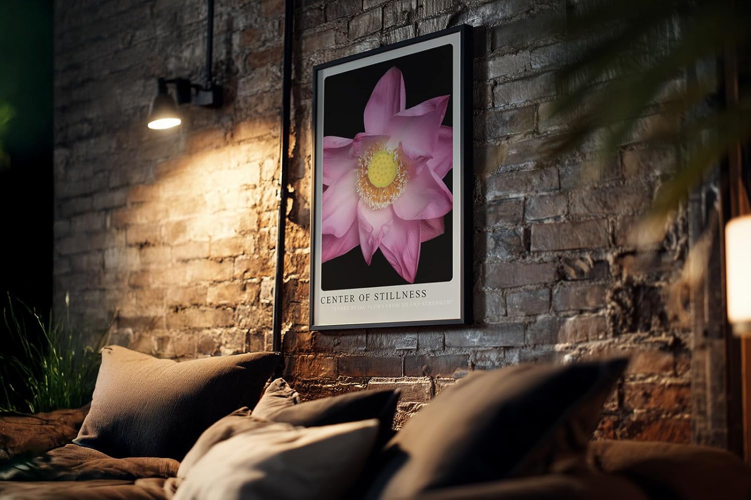 Paul Sinus Kunstdruck 40x60cm Center of Stillness Lotusblüte in zartem Rosa mit gelber Mitte