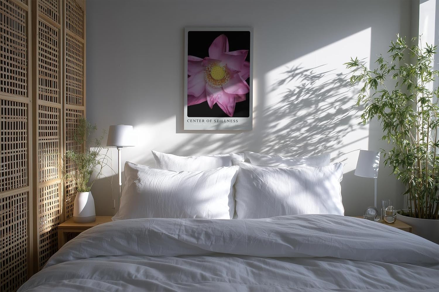 Paul Sinus Kunstdruck 40x60cm Center of Stillness Lotusblüte in zartem Rosa mit gelber Mitte