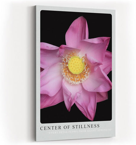 Paul Sinus Kunstdruck 40x60cm Center of Stillness Lotusblüte in zartem Rosa mit gelber Mitte