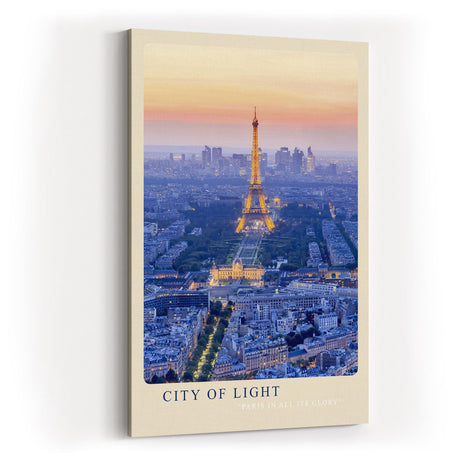 Paul Sinus Kunstdruck 40x60cm City of Light Paris bei Sonnenuntergang mit Eiffelturm im Zentrum
