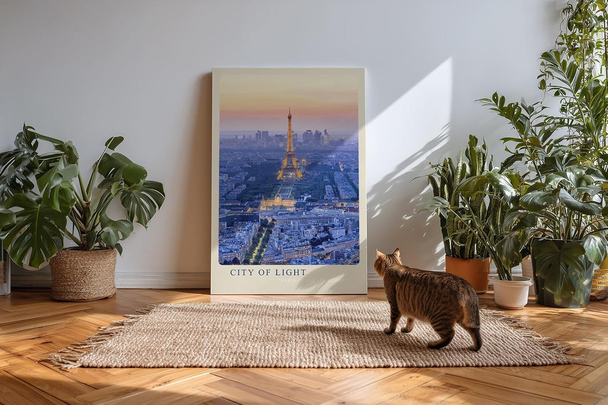 Paul Sinus Kunstdruck 40x60cm City of Light Paris bei Sonnenuntergang mit Eiffelturm im Zentrum